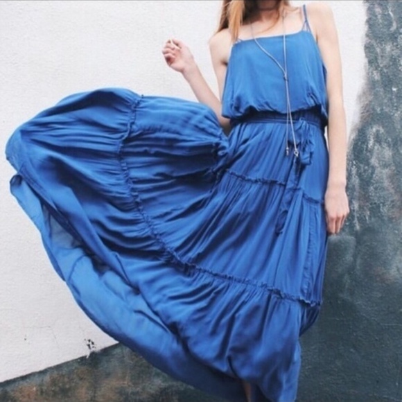 Free People Dresses & Skirts - Free People Valerie Tiered Maxi Dress - Royal Blue